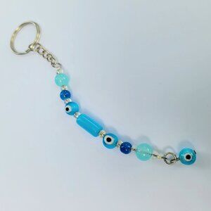 Blue Evil Eye Keychain - Handmade